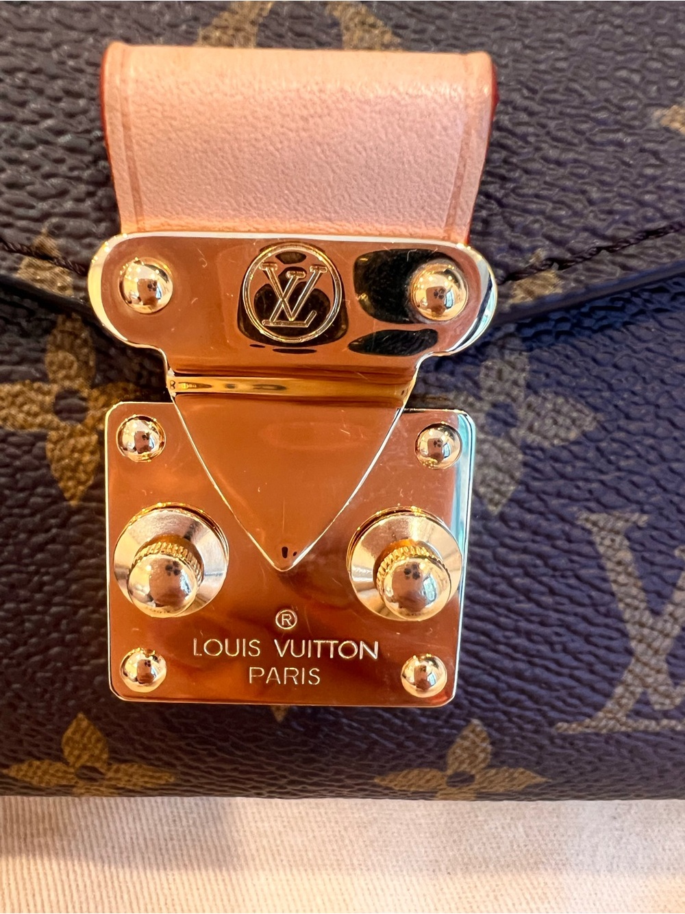 Louis Vuitton Brown Monogram Canvas Crossbody with Gold Chain - Picture 12 of 16